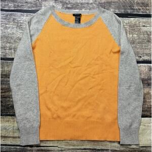 Theory Sweater Womens Small Petite Cashmere Silk Orange Gray